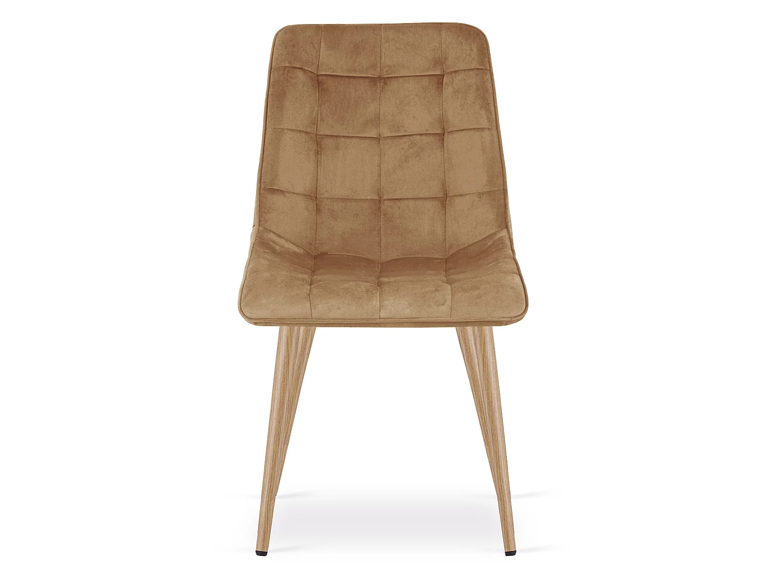 Eetkamerstoel SPLIT fluweel bruin eiken poten 88x49x60 cm