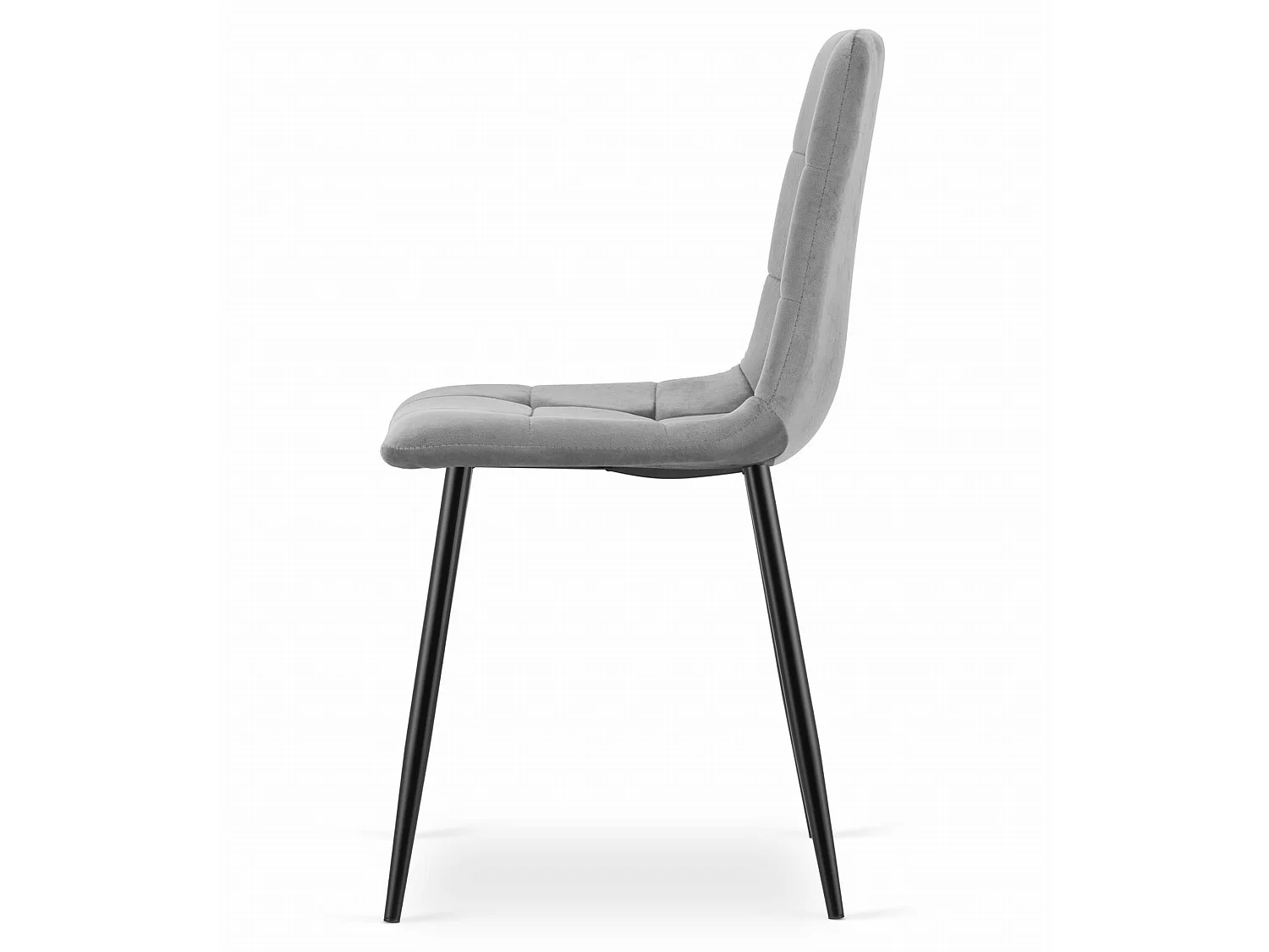 Eetkamerstoel KARA modern fluweel lichtgrijs 87x45x50,5 cm