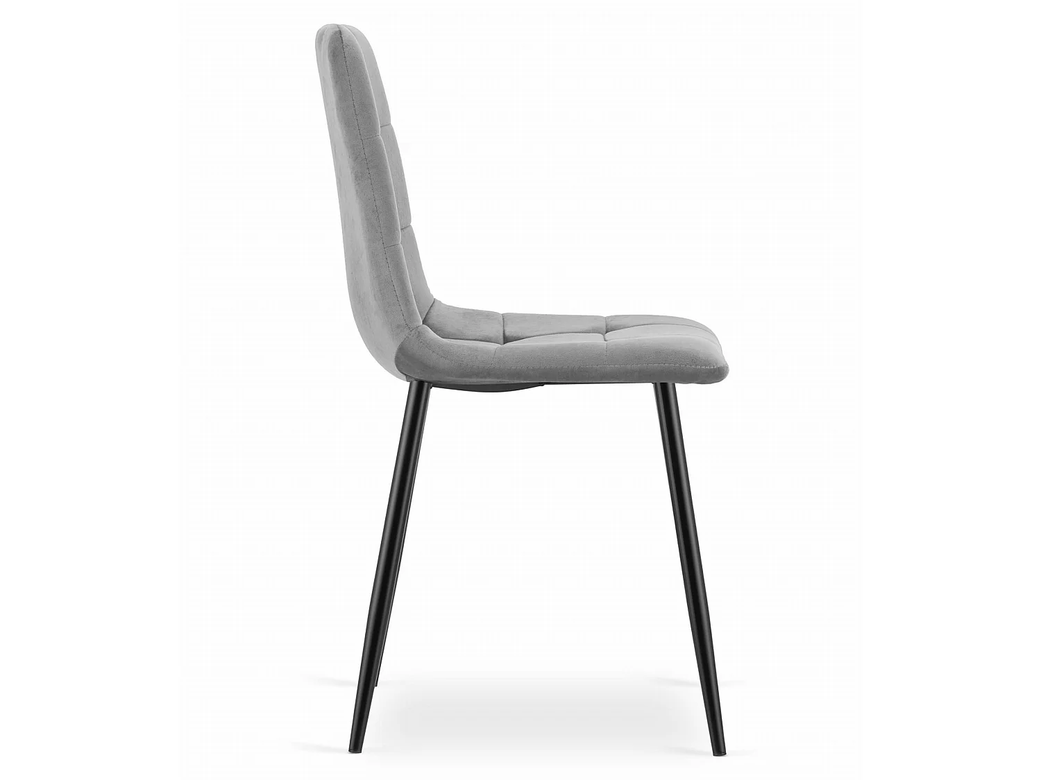Eetkamerstoel KARA modern fluweel lichtgrijs 87x45x50,5 cm
