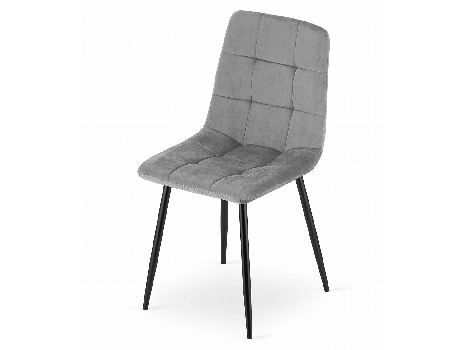 Eetkamerstoel KARA modern fluweel lichtgrijs 87x45x50,5 cm