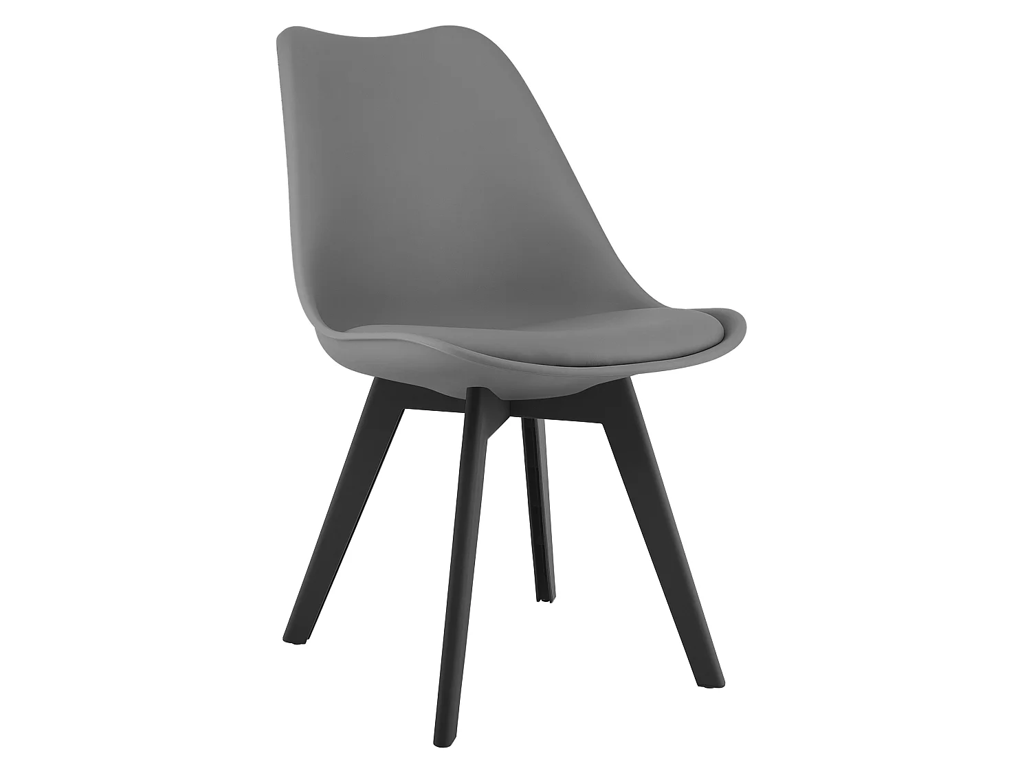 Chaise de salle à manger et cuisine MARK graphite pieds noirs 82 cm