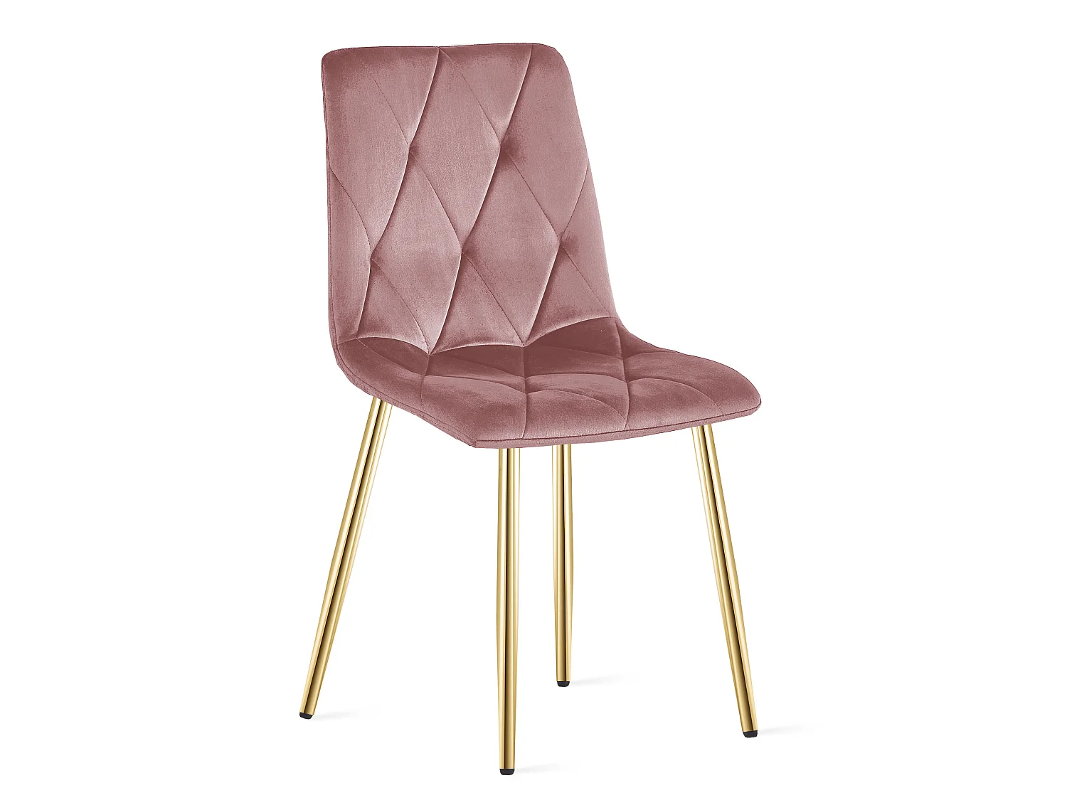 Chaise de salle à manger et cuisine LIBRA en velours rose, pieds dorés x4