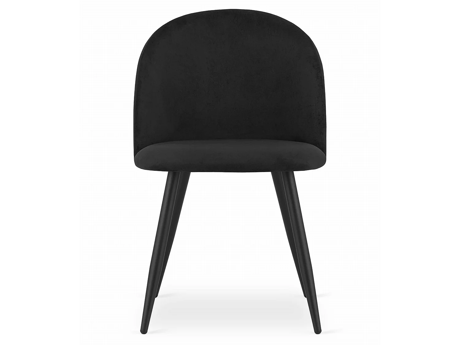 Esszimmerstuhl BELLO ergonomisch Samt schwarz schwarze Beine 76,5 cm