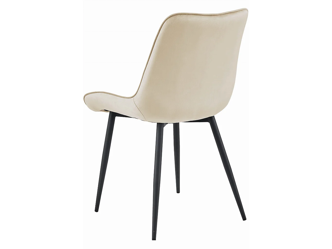 Eetkamerstoel BERA fluweel beige zwarte poten 88x54x60 cm