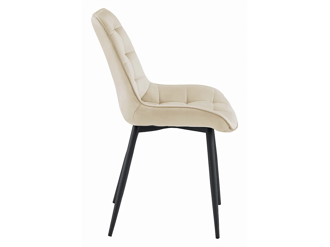Eetkamerstoel BERA fluweel beige zwarte poten 88x54x60 cm