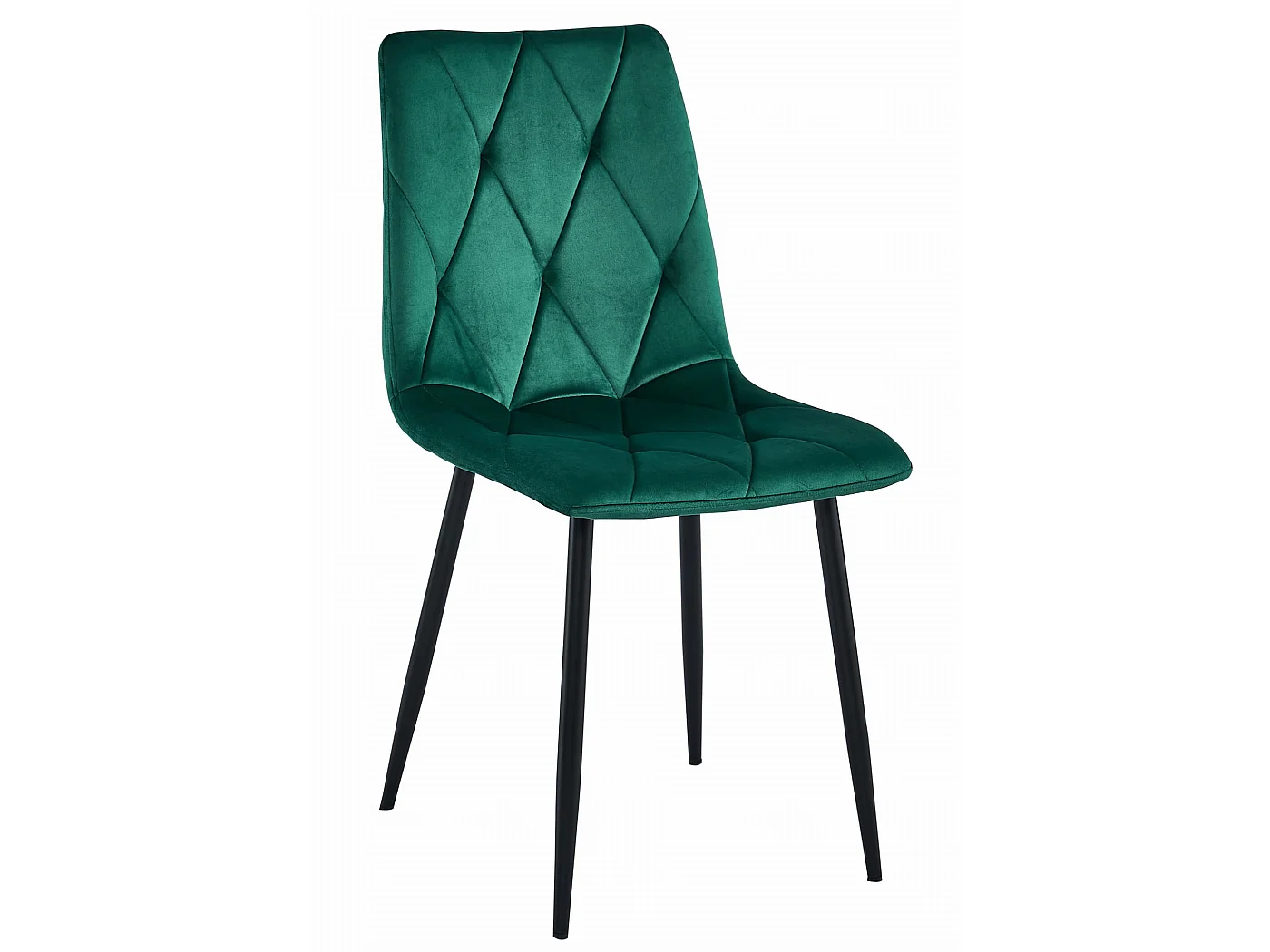 Chaise de salle à manger et cuisine LIBRA velours vert foncé noir 88,5 cm