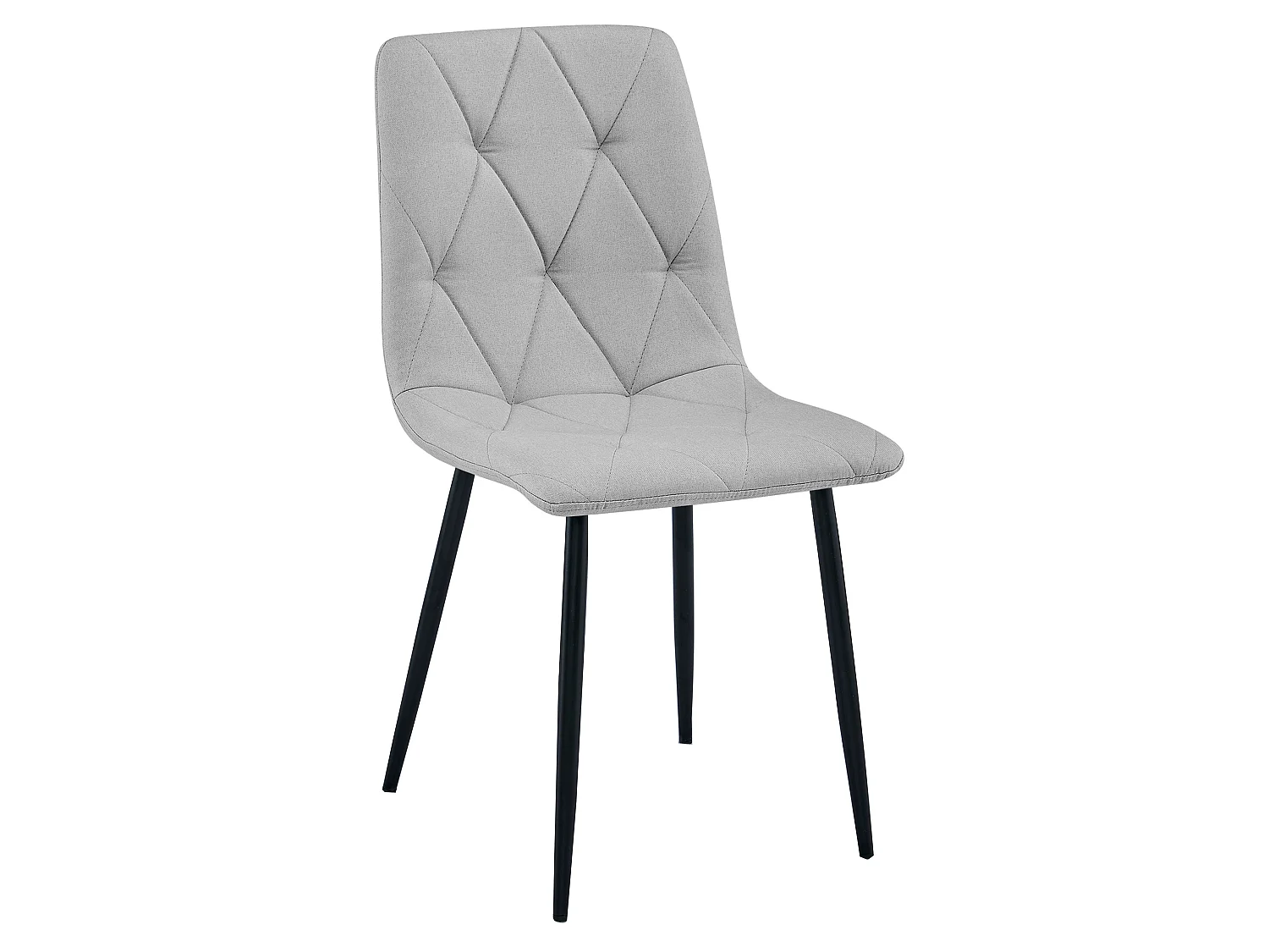Eetkamerstoel LIBRA bekleed lichtgrijs stof zwart 44,5x54,5x87 cm