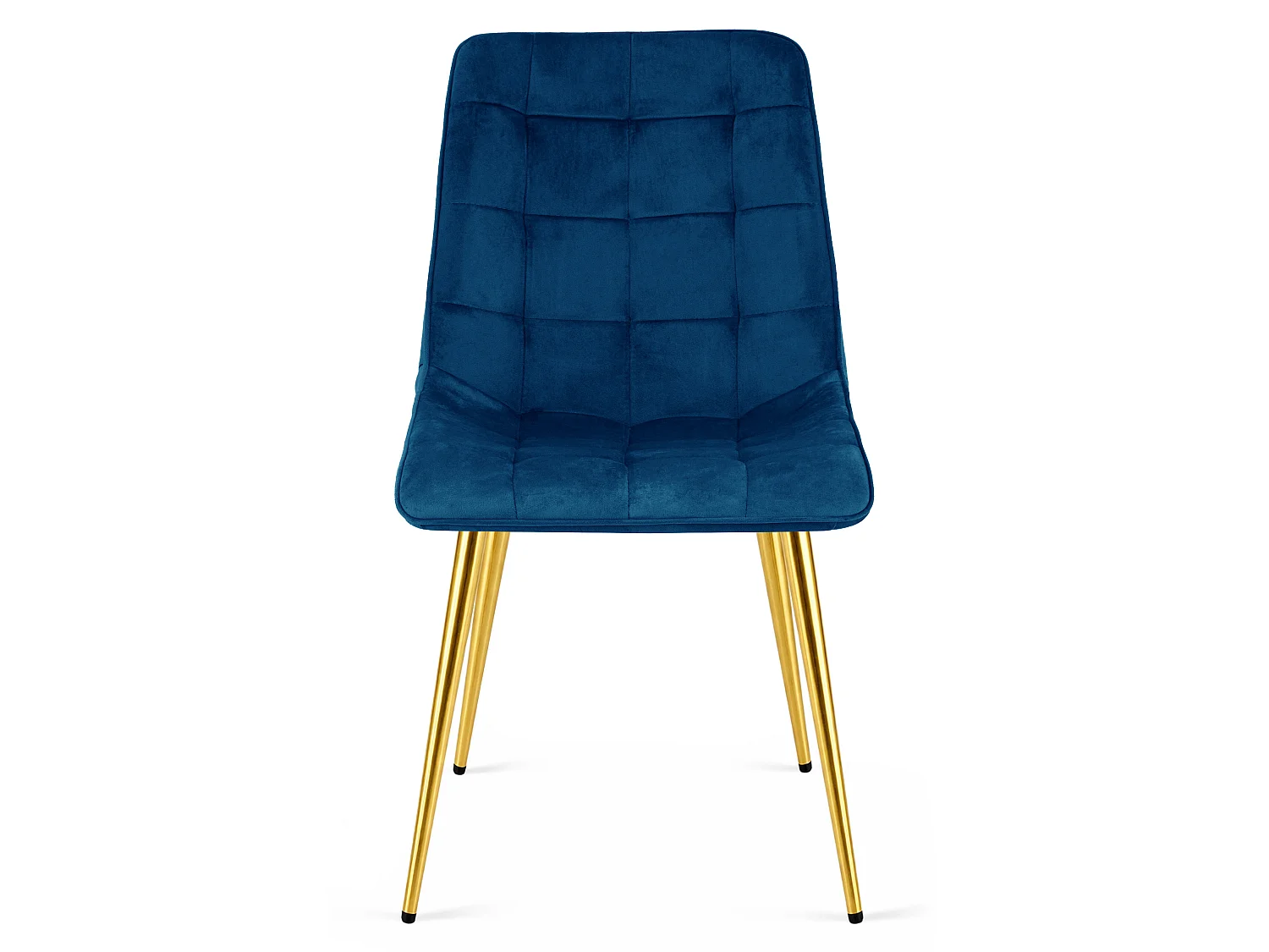 Chaise de salle à manger et cuisine SPLIT en velours bleu marine pieds dorés x 2