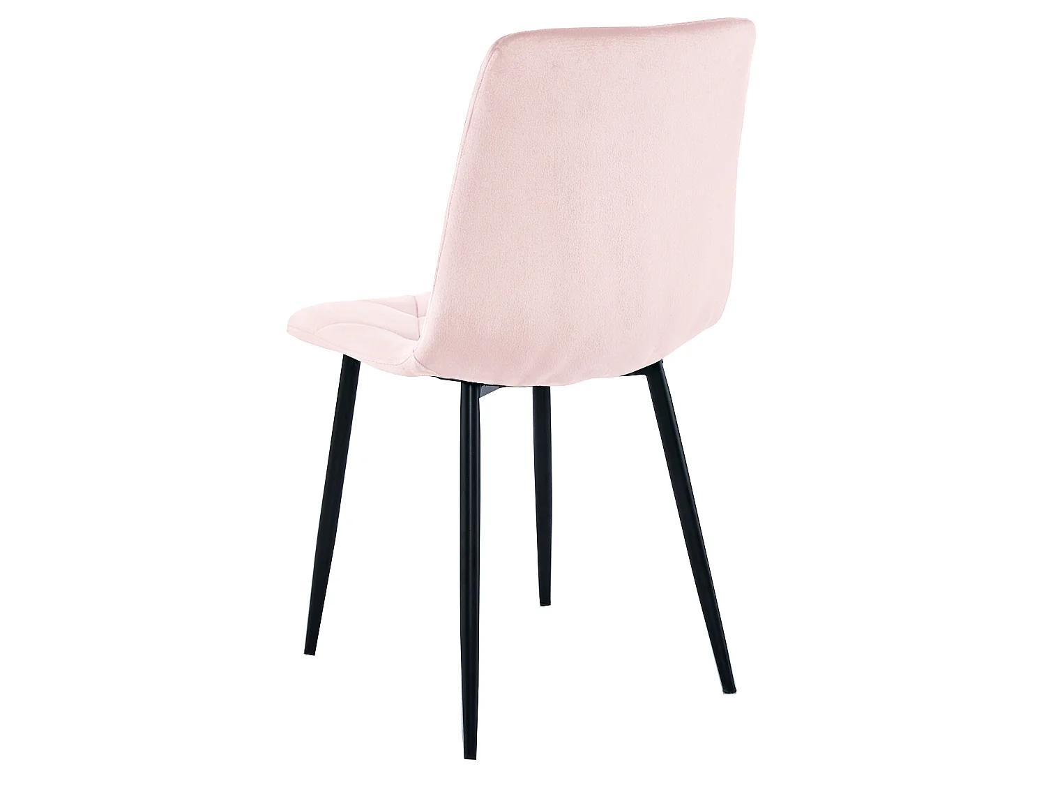Eetkamerstoel LIBRA fluweel lichtroze metalen poten zwart 88,5x44x54,5 cm
