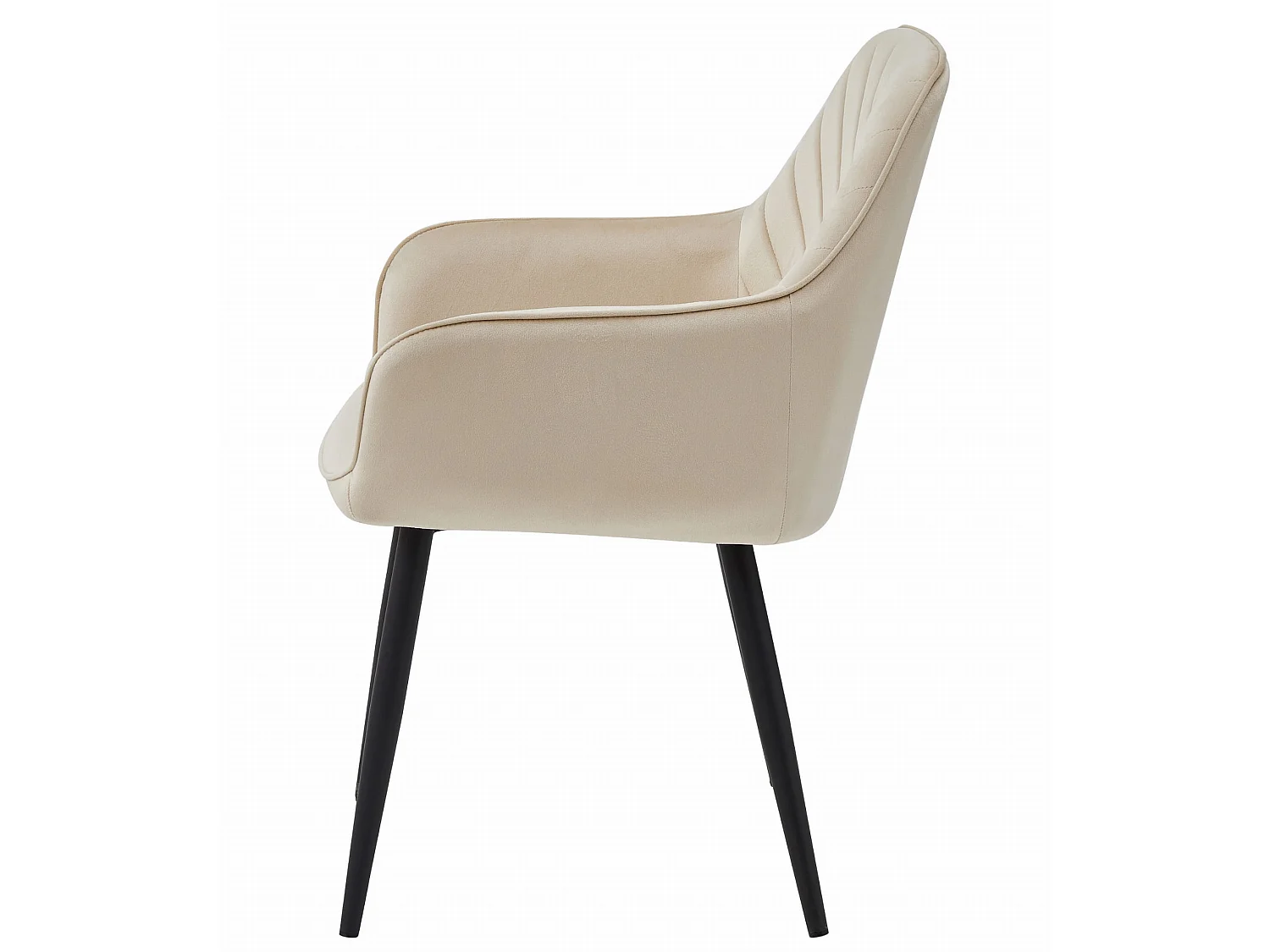 Esszimmerstuhl NANA Samtbezug Metallbeine Beige 54x61x83,5 cm