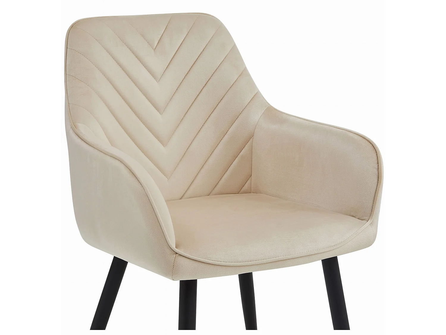 Esszimmerstuhl NANA Samtbezug Metallbeine Beige 54x61x83,5 cm