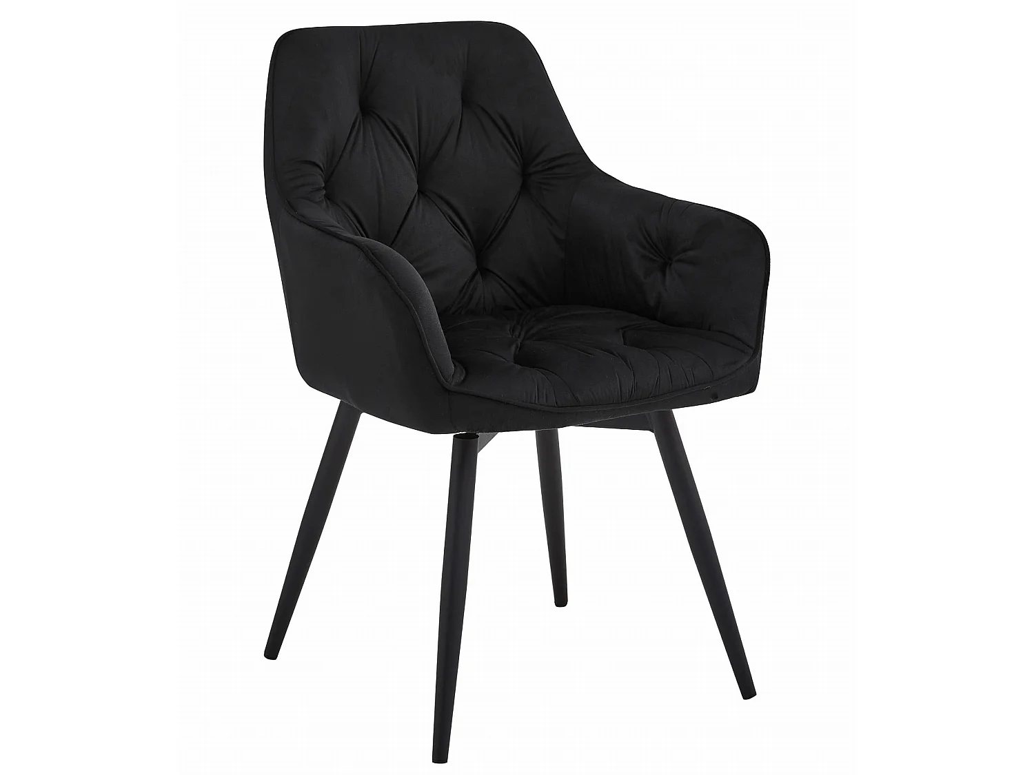 Sedia da pranzo girevole in velluto nero JORK360 84x56x61 cm
