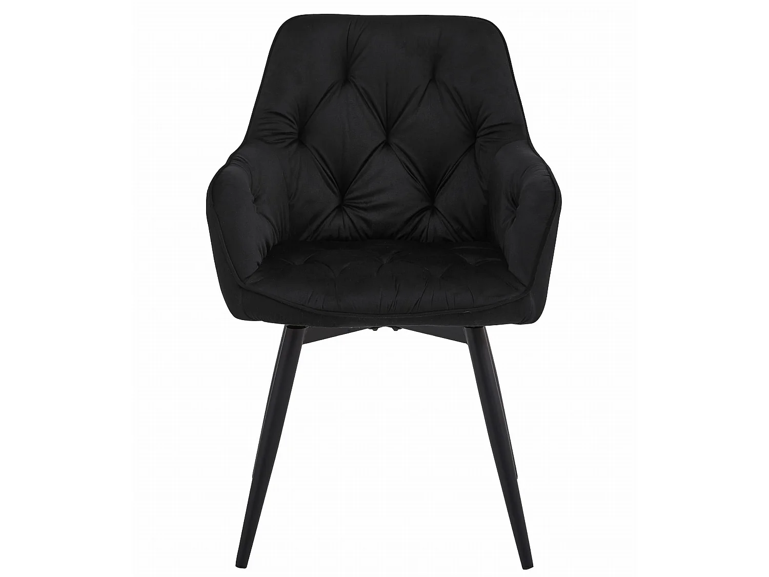 Sedia da pranzo girevole in velluto nero JORK360 84x56x61 cm