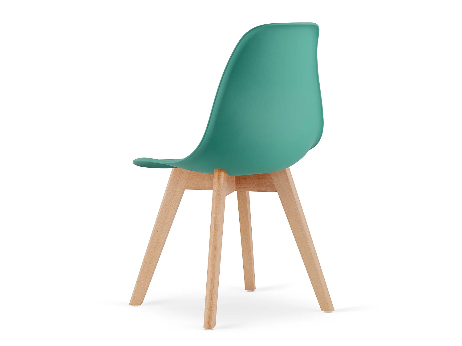 Chaise de salle à manger et cuisine KITO polypropylène vert pieds en hêtre naturel 80x46x54,5 cm
