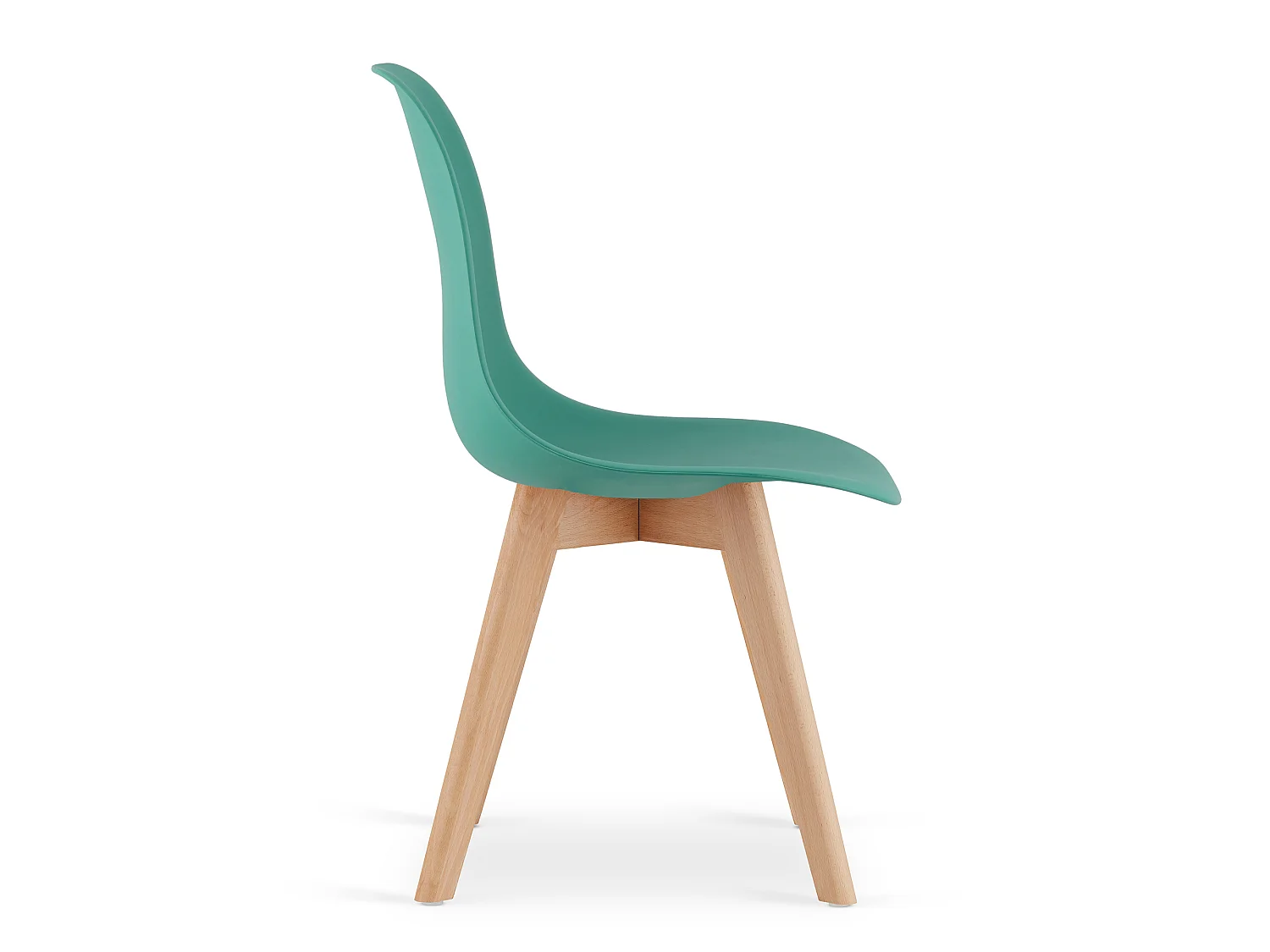 Chaise de salle à manger et cuisine KITO polypropylène vert pieds en hêtre naturel 80x46x54,5 cm