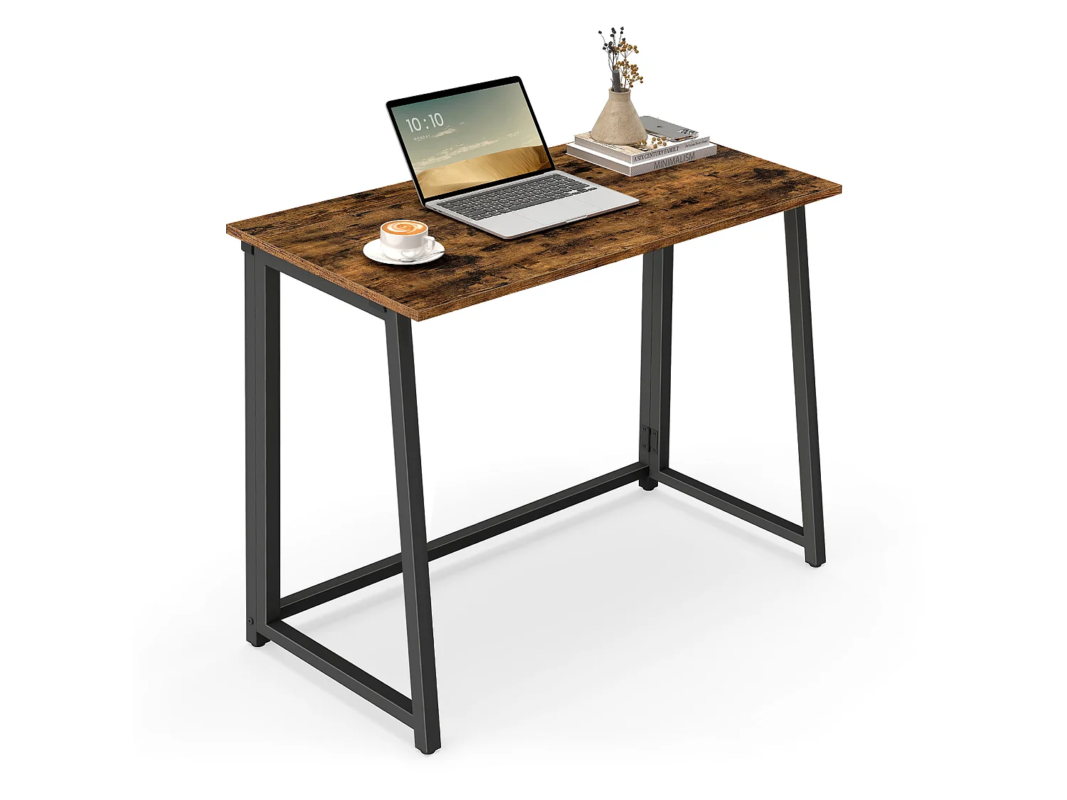 Bureau informatique MAX 1.0 - rustique / pieds noirs