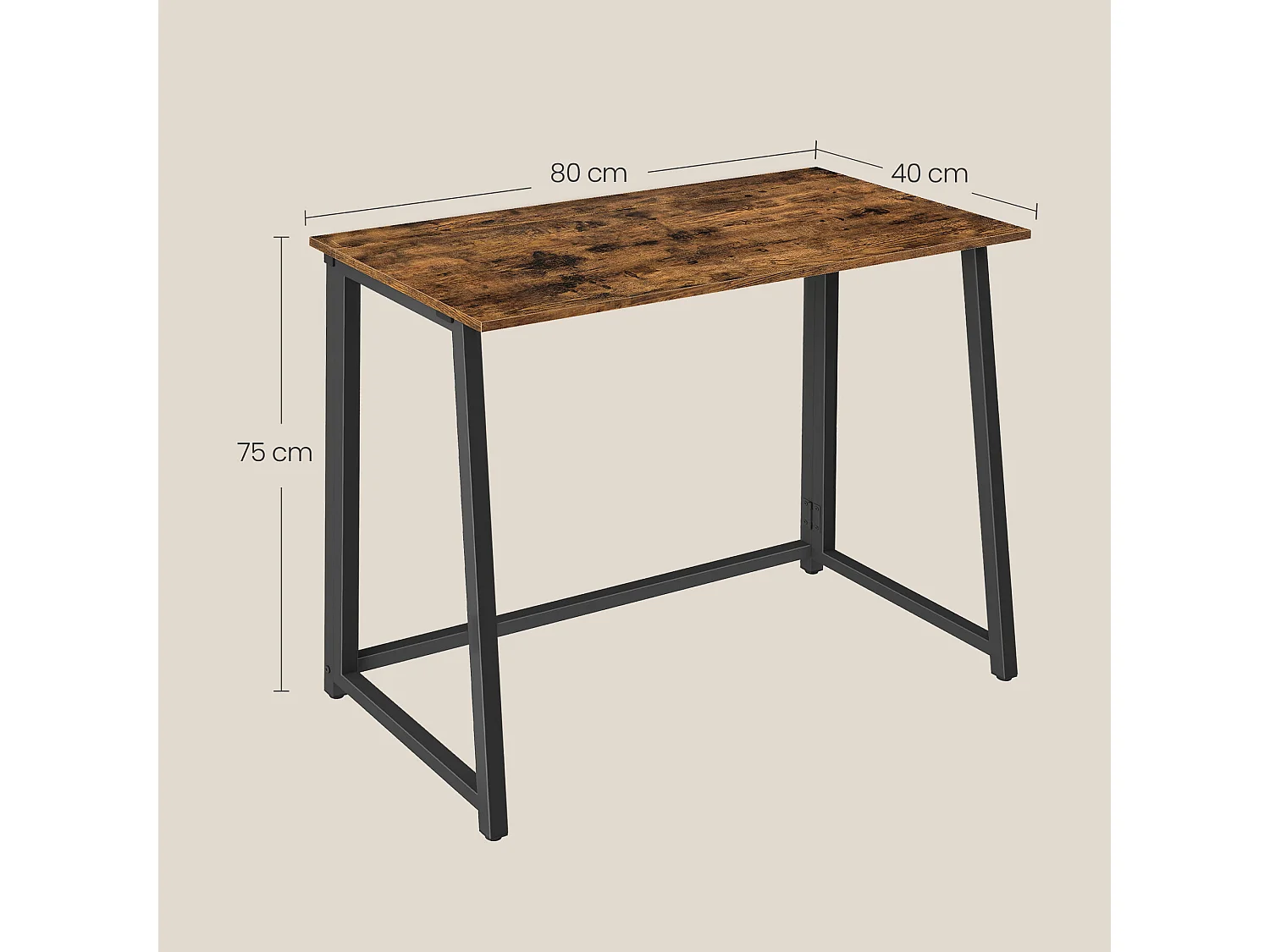 Bureau informatique MAX 1.0 - rustique / pieds noirs