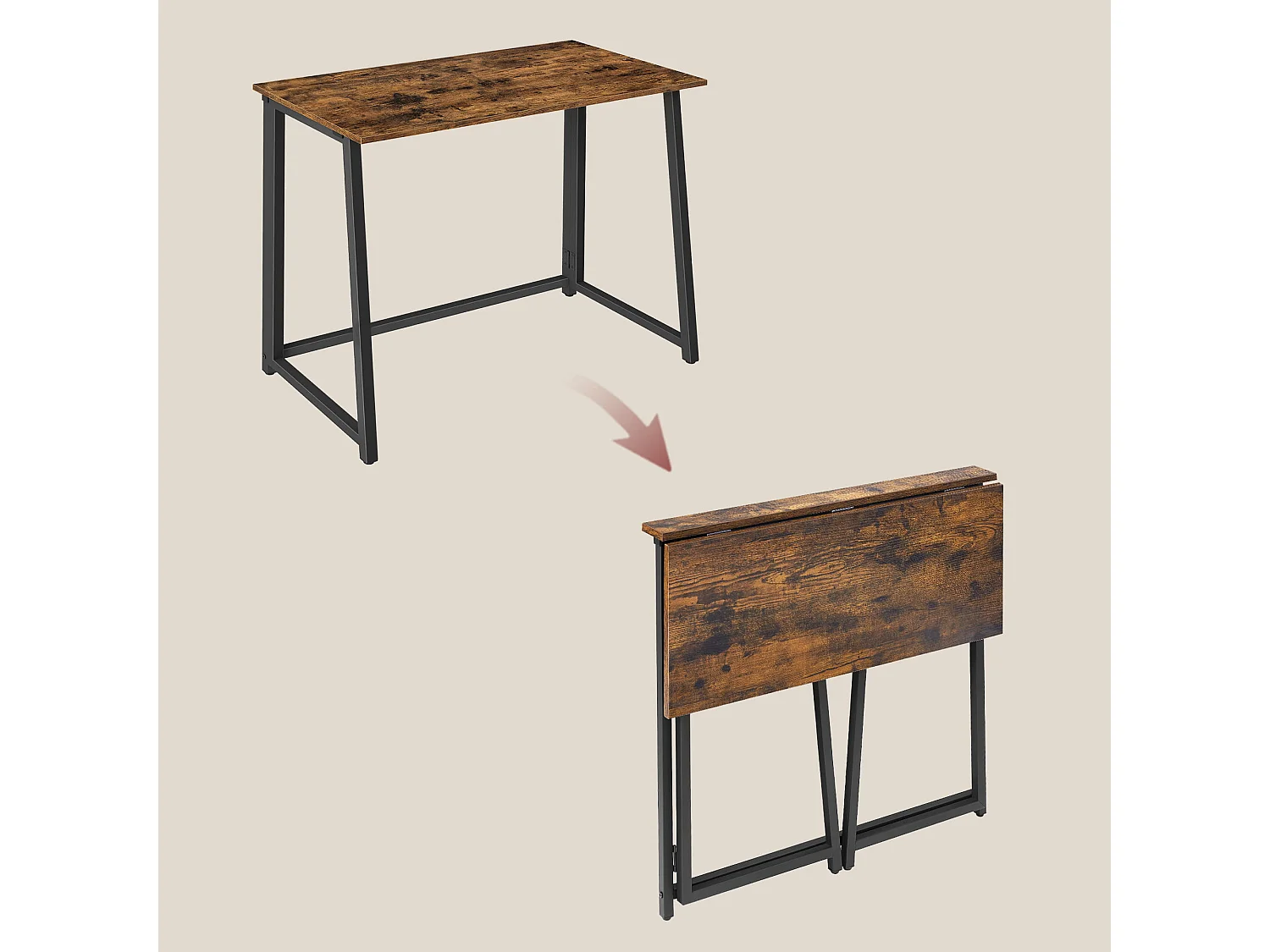 Bureau informatique MAX 1.0 - rustique / pieds noirs
