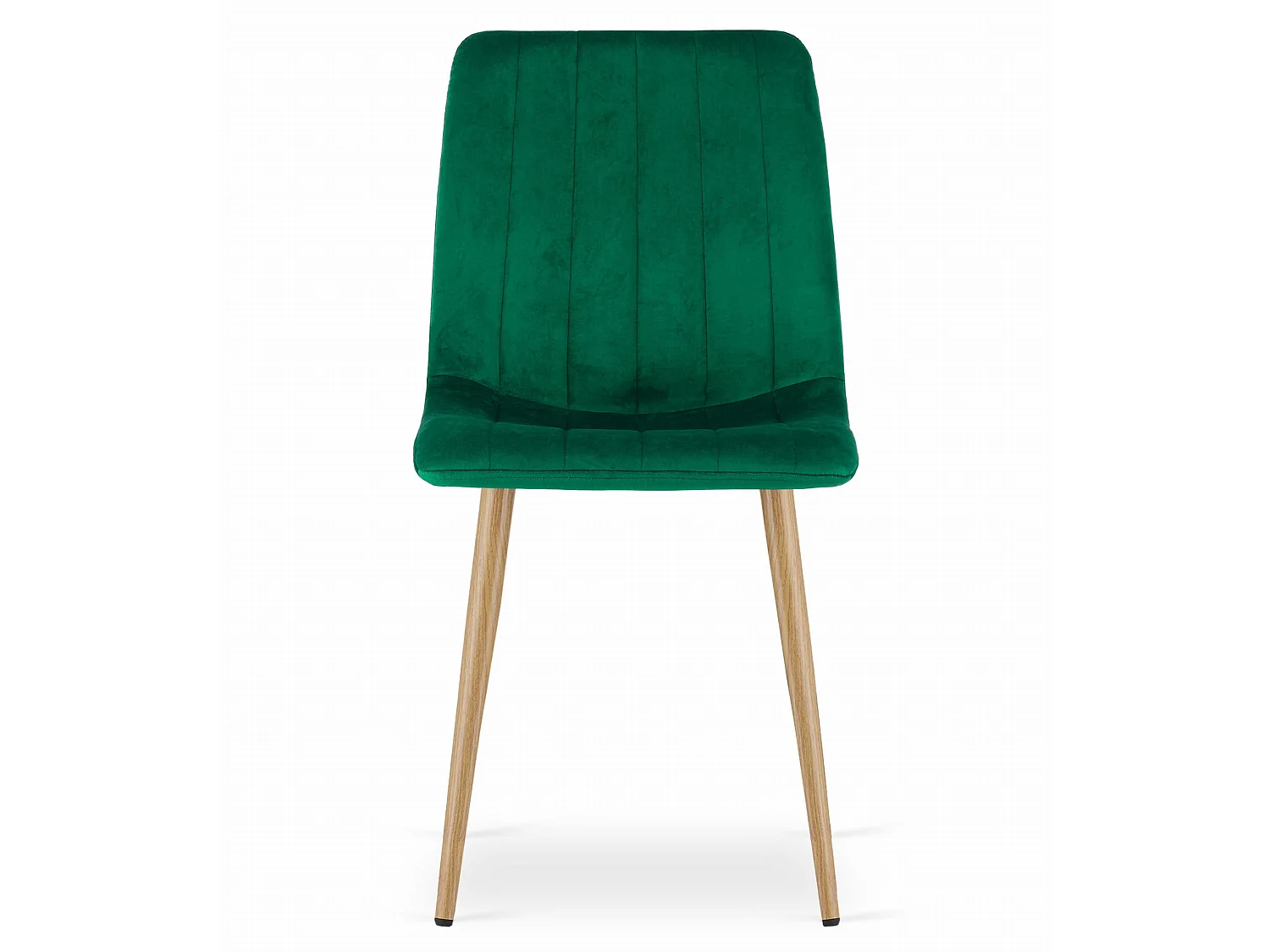Eetkamerstoel LAVA fluweel donkergroen houten poten 86x45x55 cm