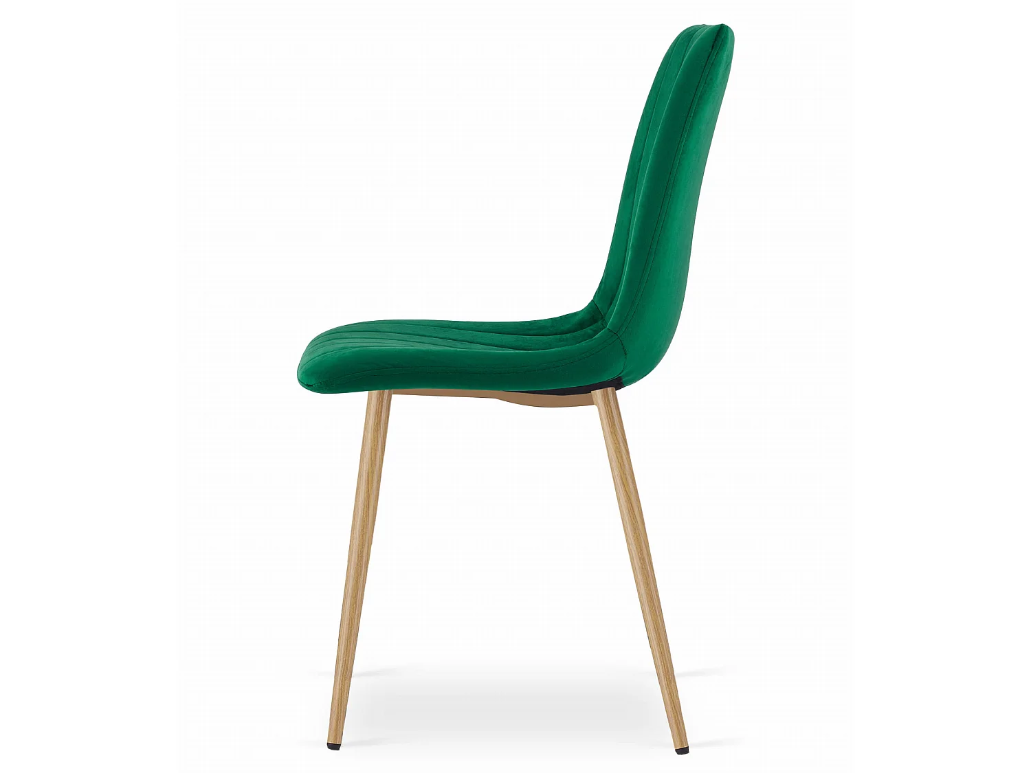 Eetkamerstoel LAVA fluweel donkergroen houten poten 86x45x55 cm