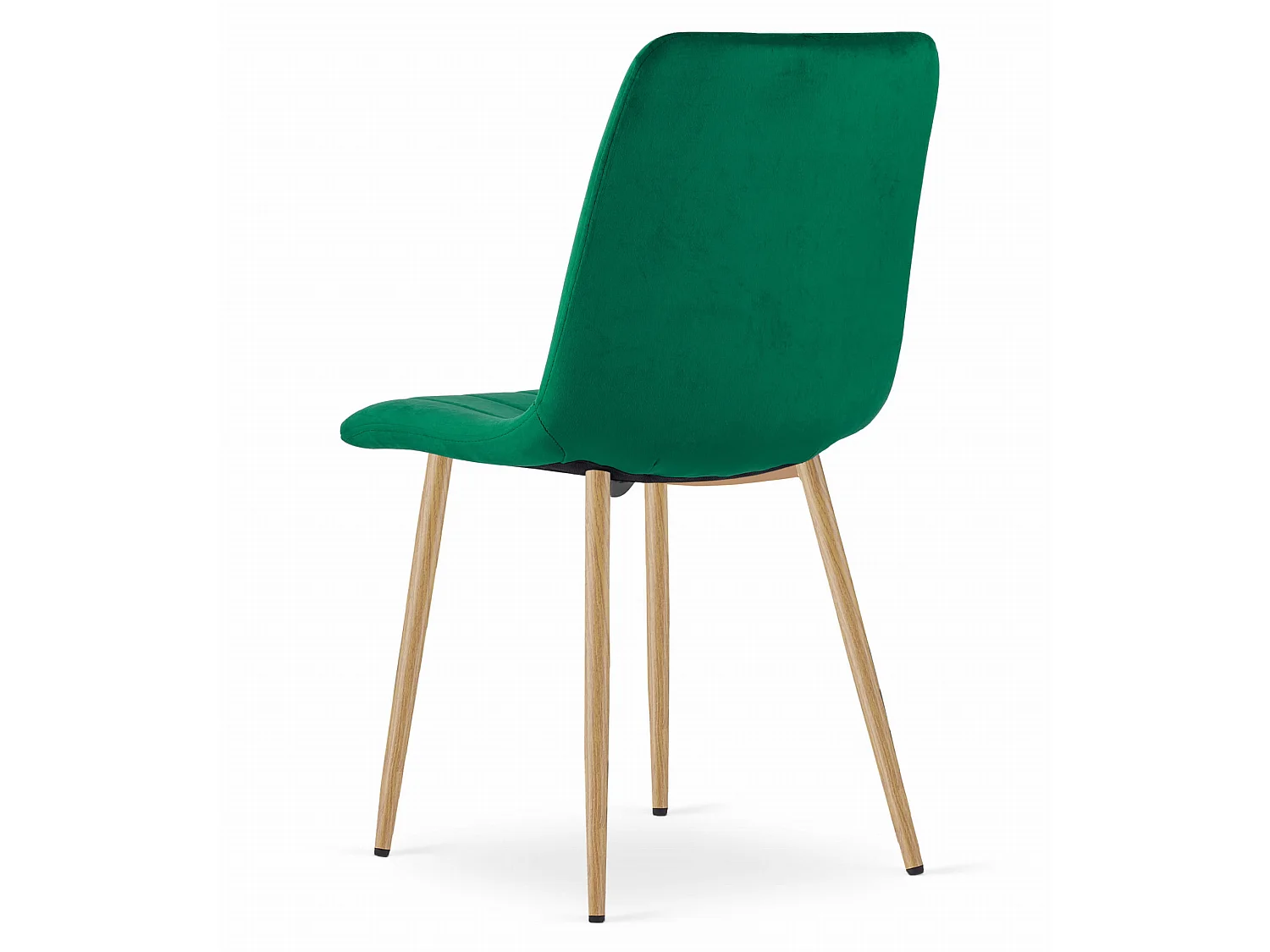 Eetkamerstoel LAVA fluweel donkergroen houten poten 86x45x55 cm