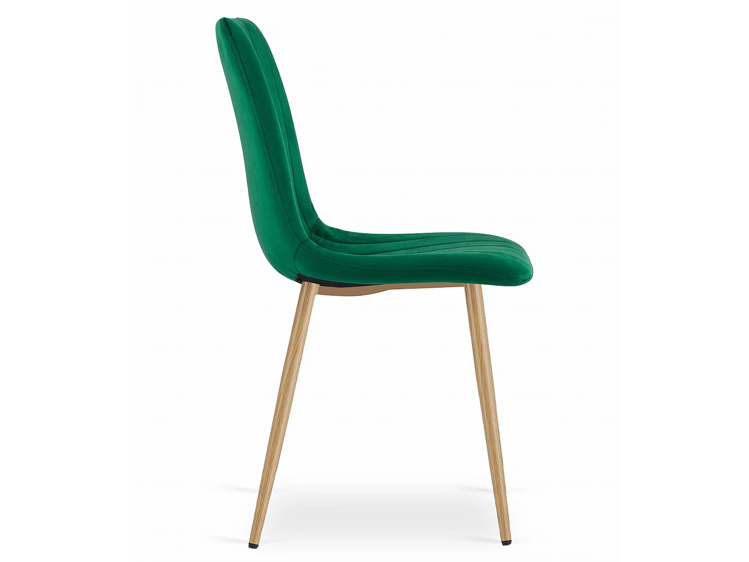 Eetkamerstoel LAVA fluweel donkergroen houten poten 86x45x55 cm