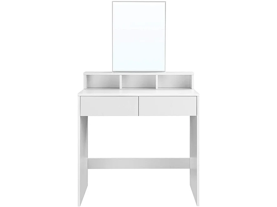 Kinder-Toilette mit Spiegel aus melaminierter Spanplatte und Glas weiß 80x40x140 cm