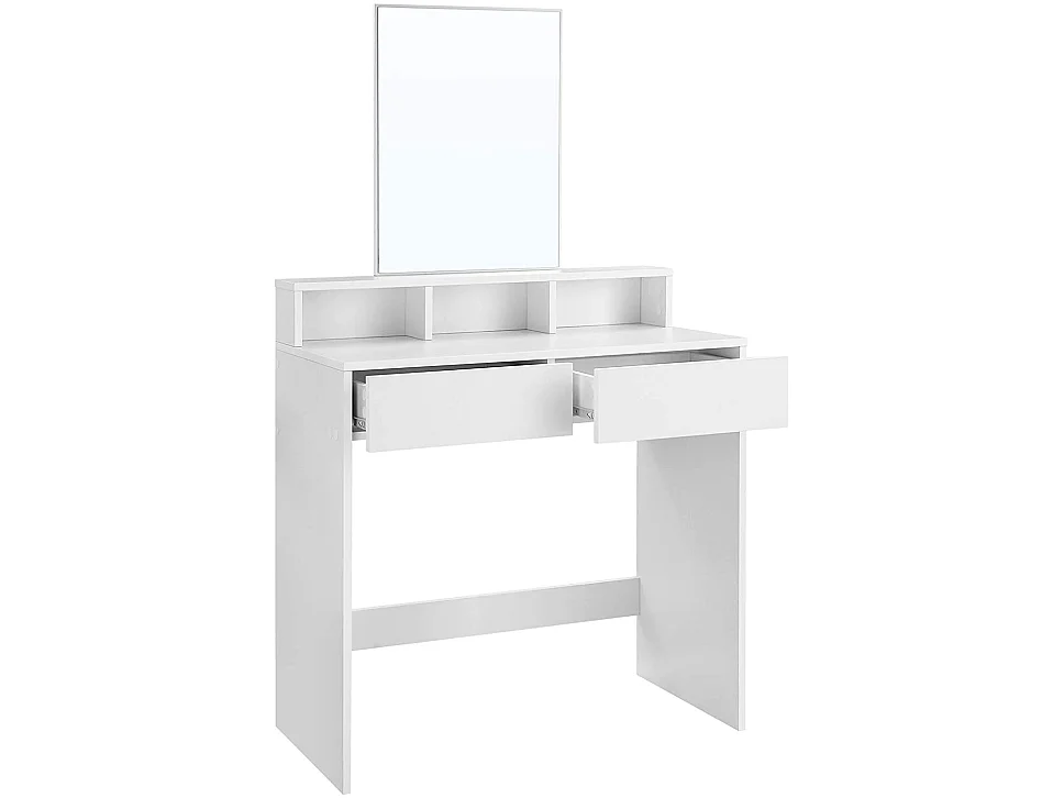 Kinder-Toilette mit Spiegel aus melaminierter Spanplatte und Glas weiß 80x40x140 cm