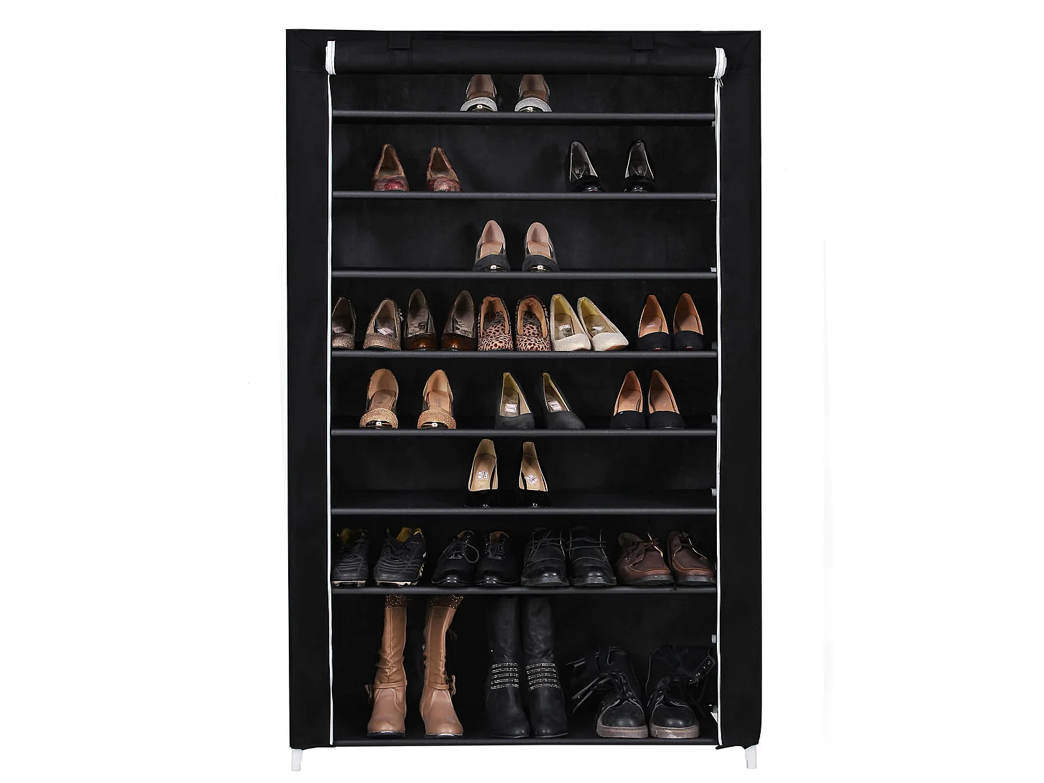 Armoire à chaussures textile noire 100x28x162 cm RXJ00H