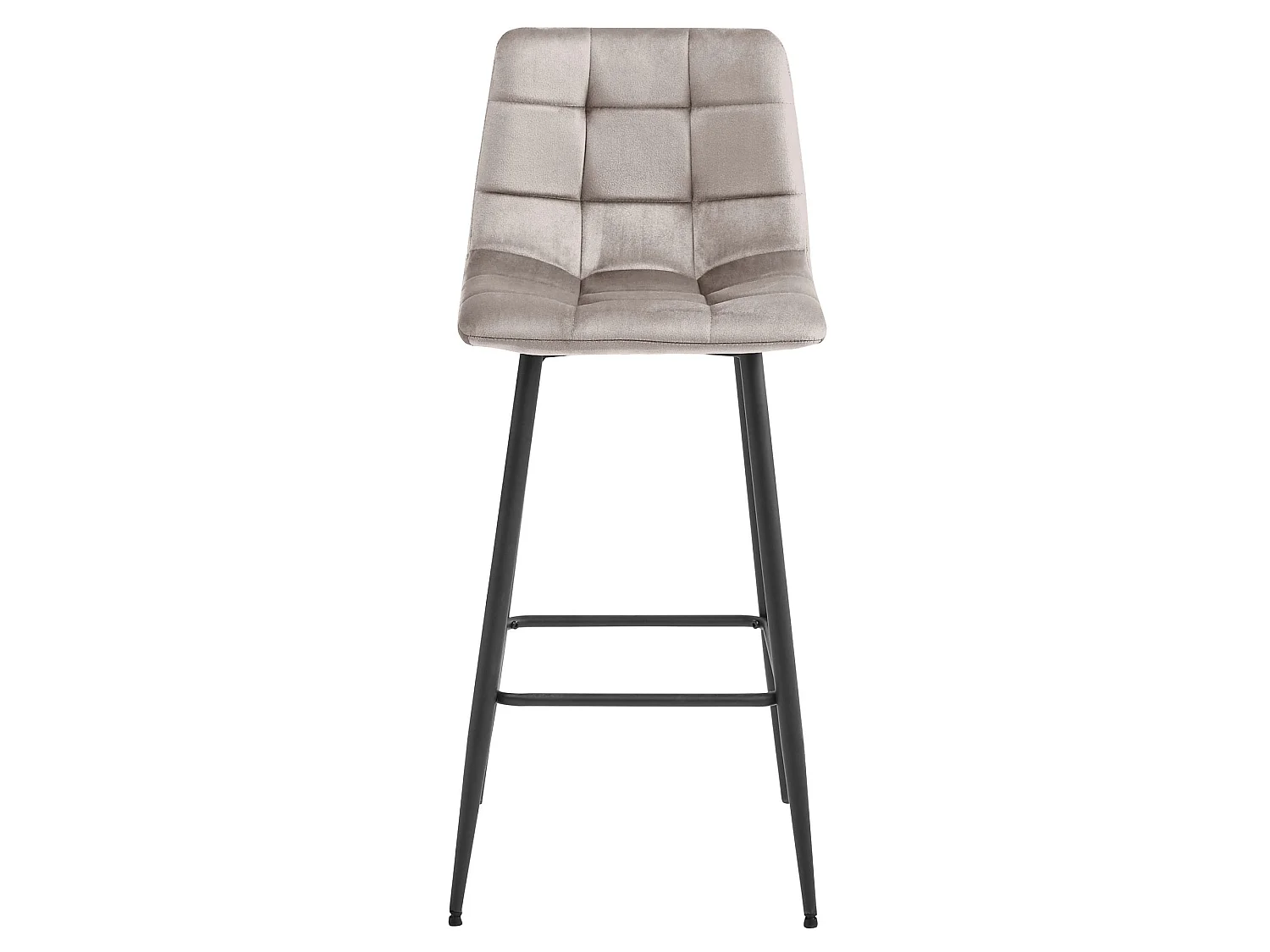 Barstoel ARCETO fluweel donkerbeige zwarte poten 104 cm 3 st.