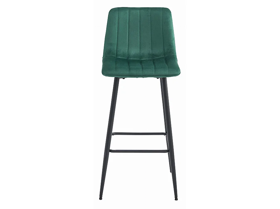 Tabouret de bar POZZA velours vert foncé pieds noirs 2 pièces 104 cm