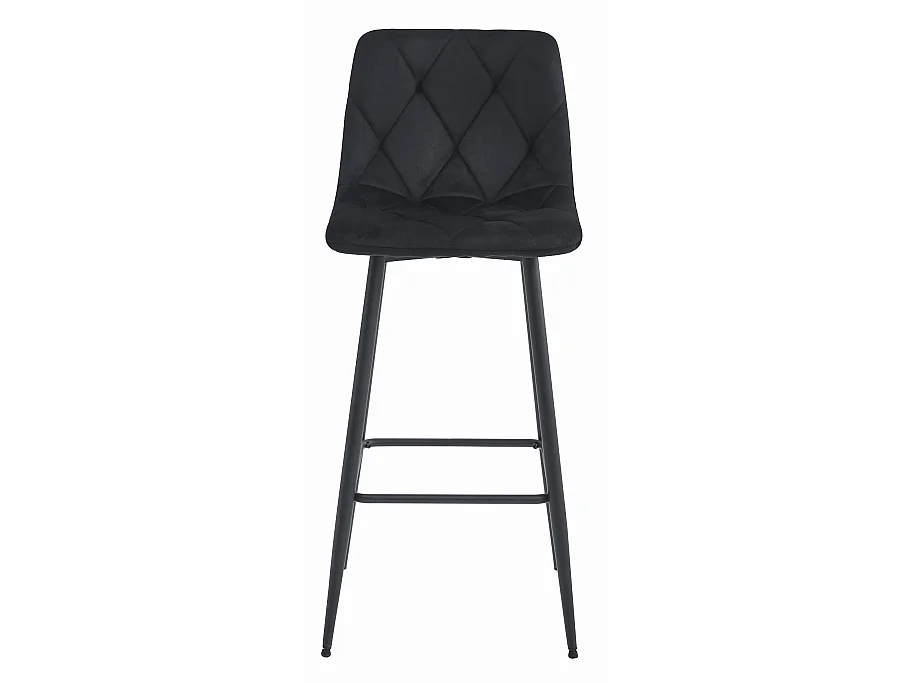 Barhocker NADO mit Rückenlehne Samt Schwarz 3er-Set 104 cm