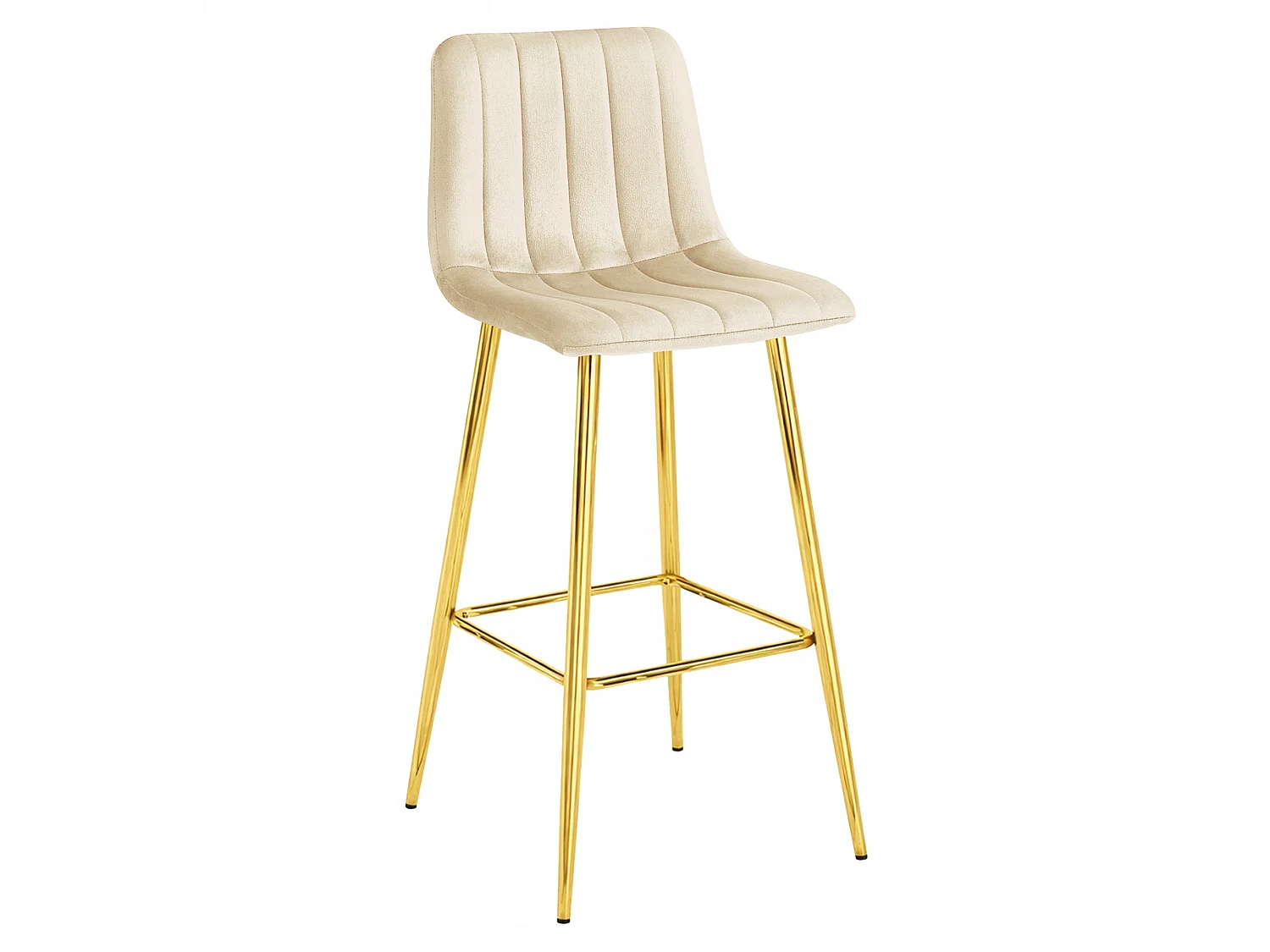 Barhocker POZZA mit Rückenlehne Samt beige gold 2er-Set 102x43x49 cm