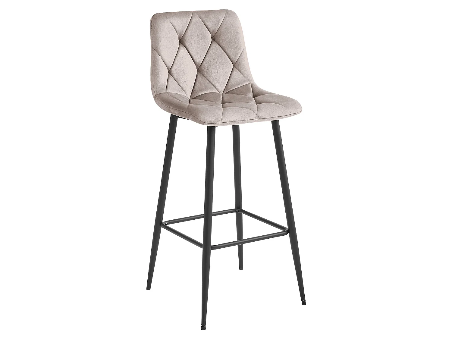Barhocker NADO mit Fußstütze Samt Dunkelbeige Schwarz 104x43,5x49 cm 3 St.