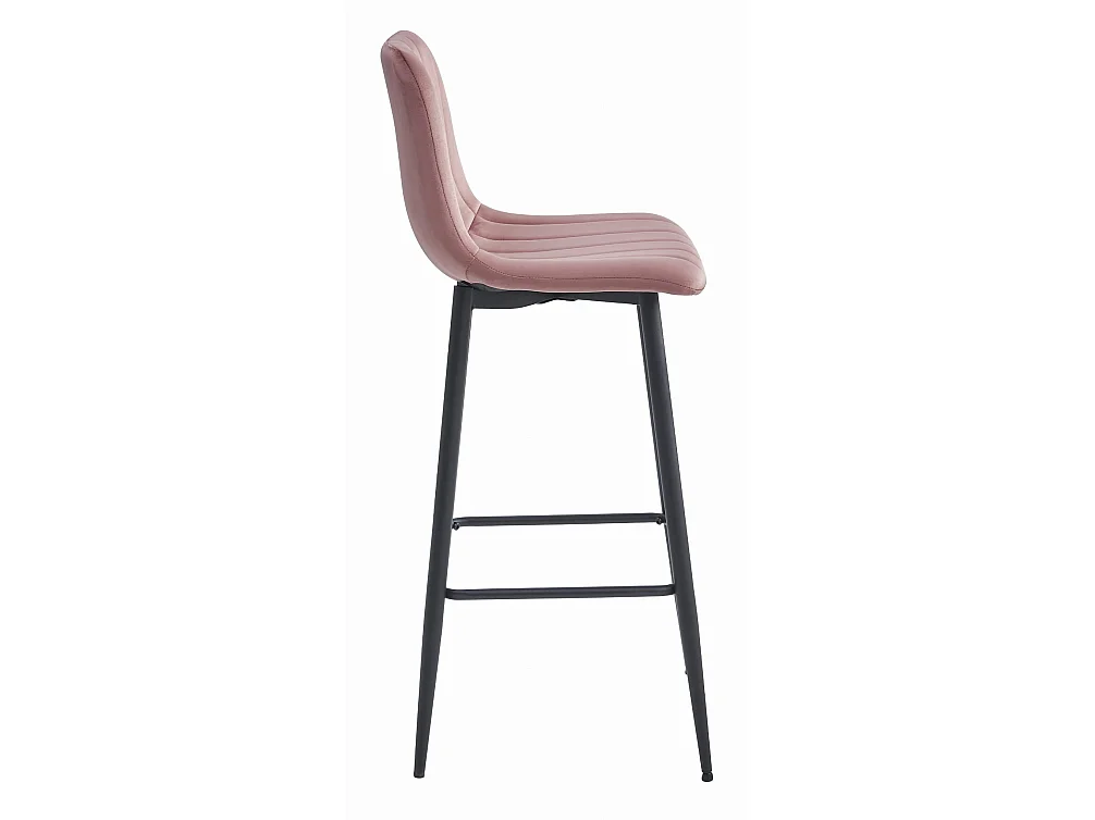 Tabouret POZZA - velours rose foncé / pieds noirs x 1
