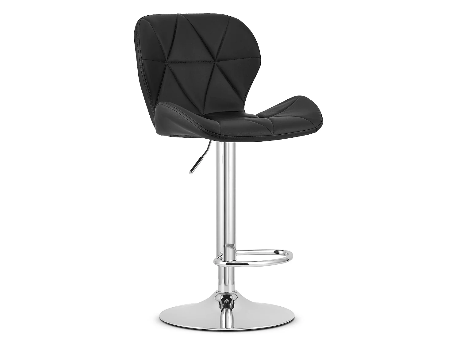 WEST barkruk van kunstleer zwart 90-111 cm