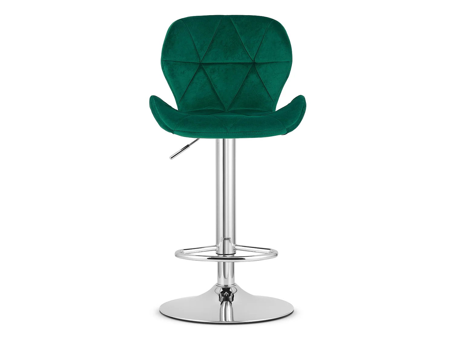 West barkruk fluweel groen chroom 46x48,5x90-111 cm