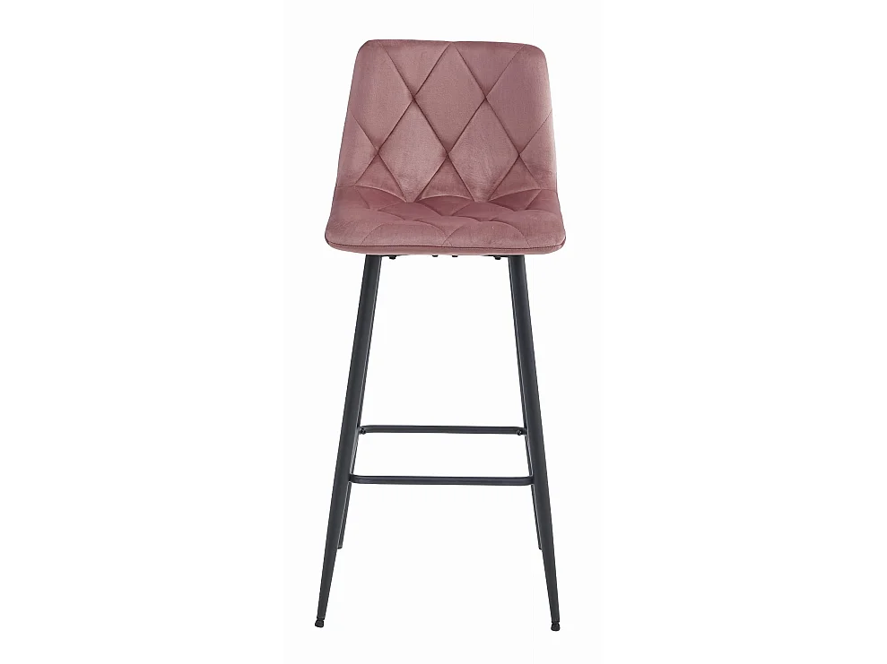Tabouret de bar NADO en velours rose foncé pieds noirs 4 pcs 104 cm