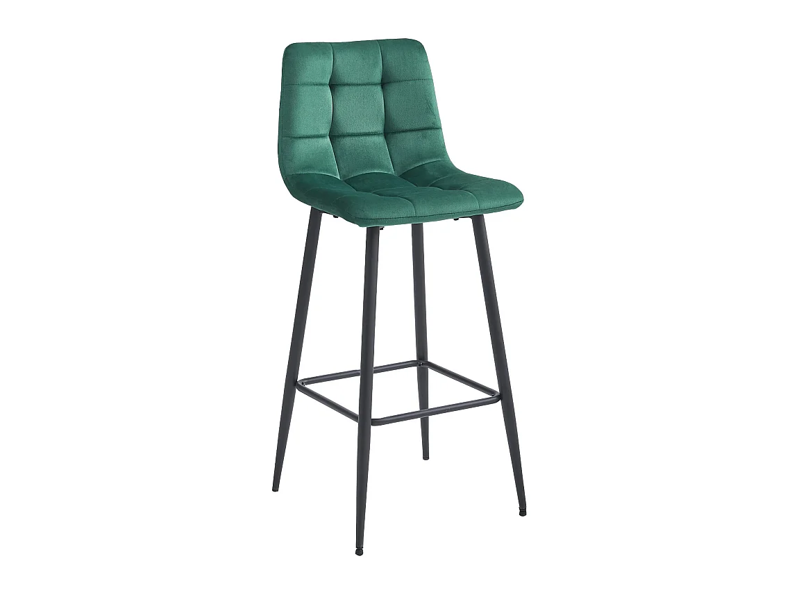 Tabouret de bar ARCETO en velours vert foncé pieds noirs 2 pcs 104 cm