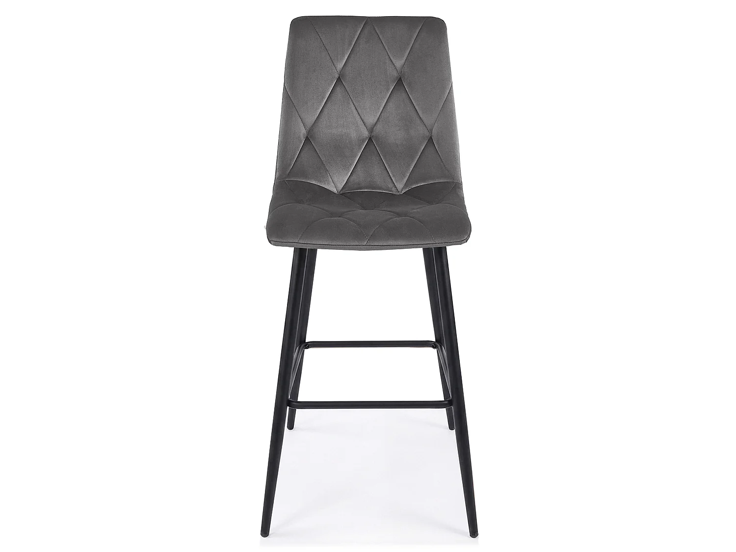 Barstoel LIBRA met rugleuning fluweel donkergrijs zwarte poten 52x56x112 cm