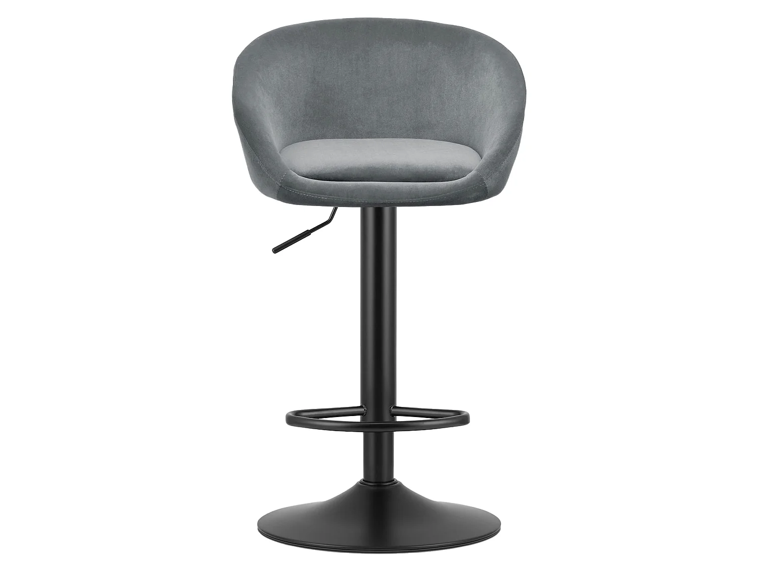Eetkamerstoel bar EAST verstelbaar fluweel grijs zwart 53x46x103 cm