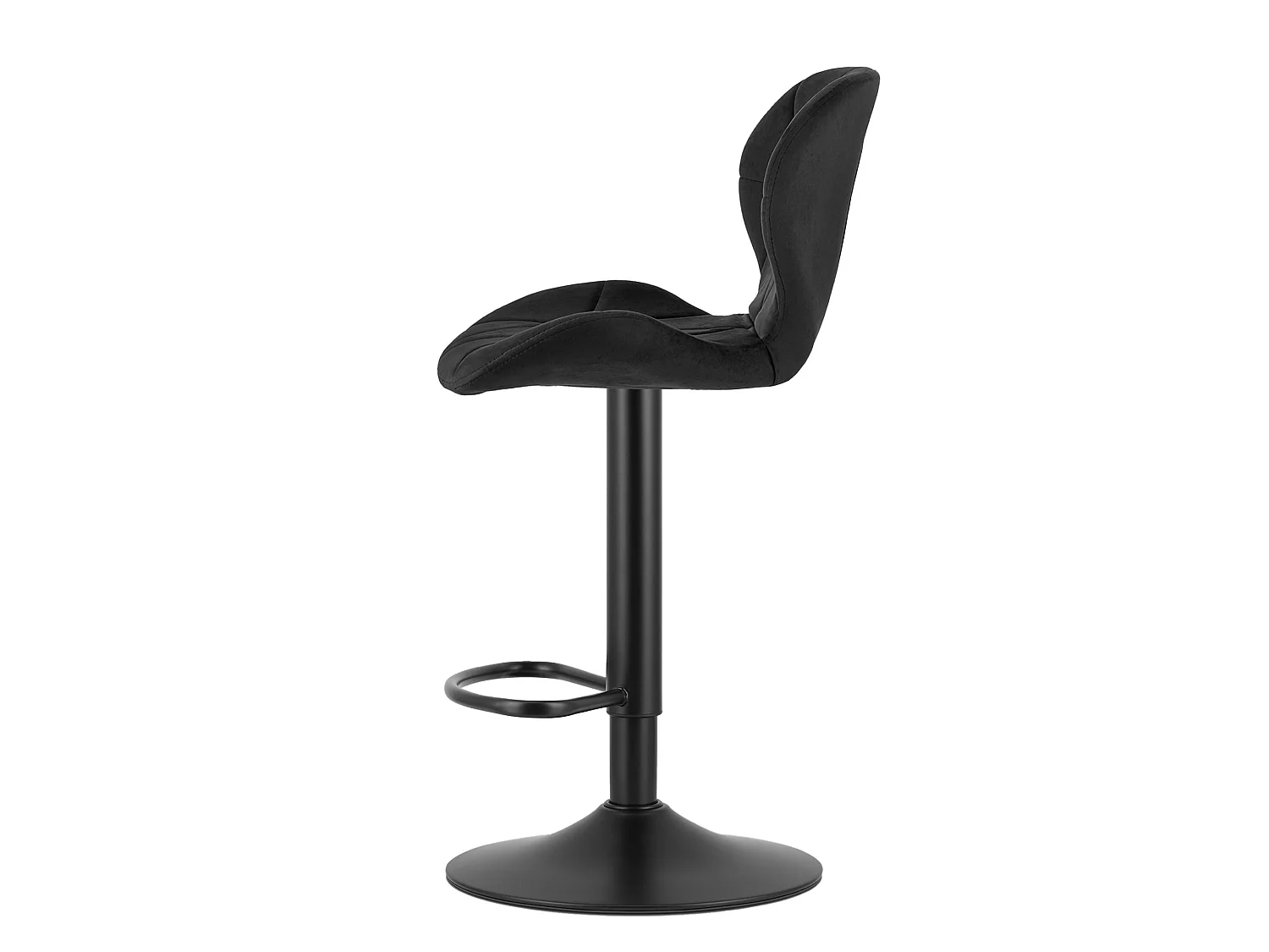 Barhocker verstellbar Samt schwarz 46x48,5x90-111 cm