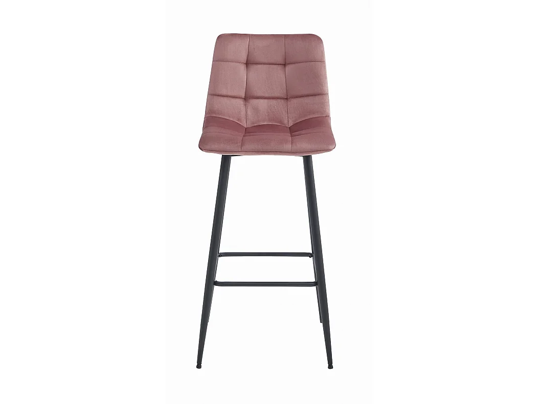 Tabouret de bar ARCETO en velours rose foncé pieds noirs 3 pcs 104 cm