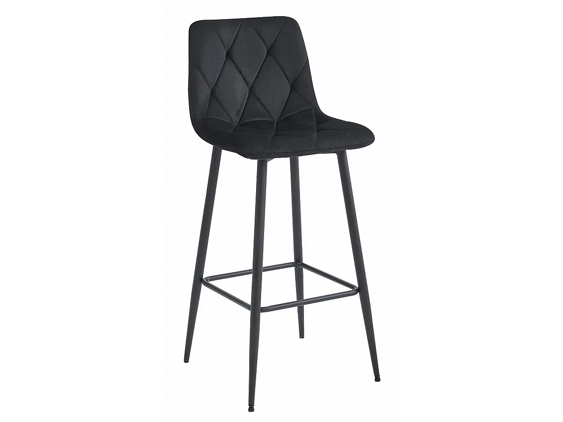 Barhocker NADO mit Rückenlehne Samt schwarz 4er-Set 104 cm