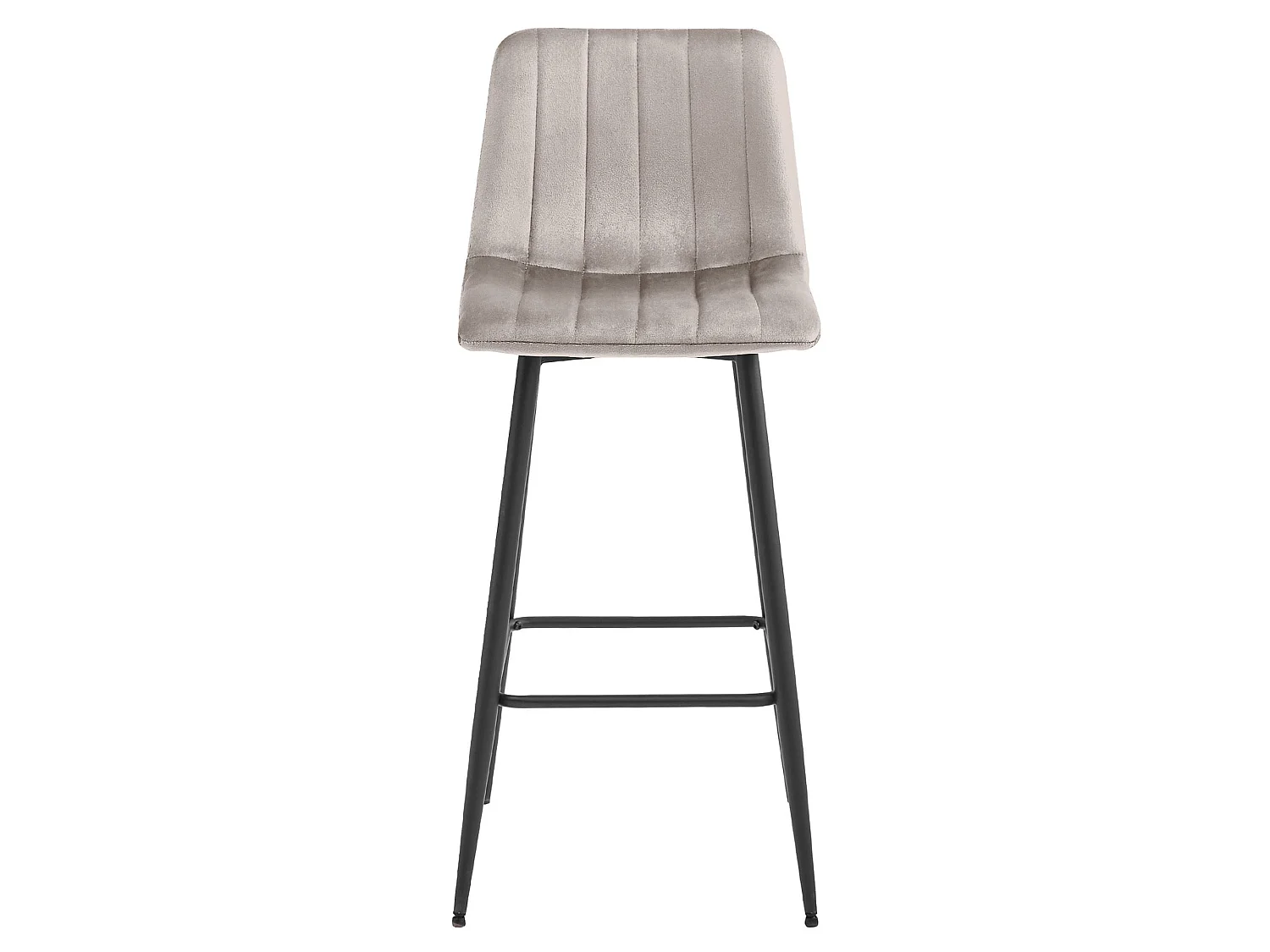 Hoge barkruk met ergonomisch design fluweel donkerbeige zwart 4 st.