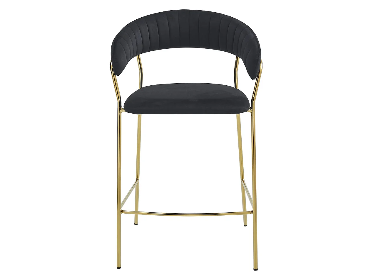 BADIA barkruk met fluwelen zitting zwart goud 2x 94 cm