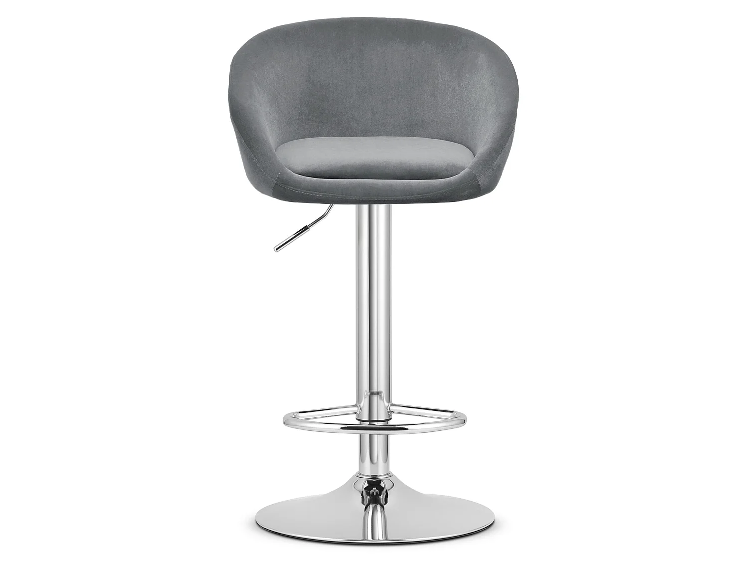 Tabouret de bar réglable en hauteur velours gris base chromée x 2