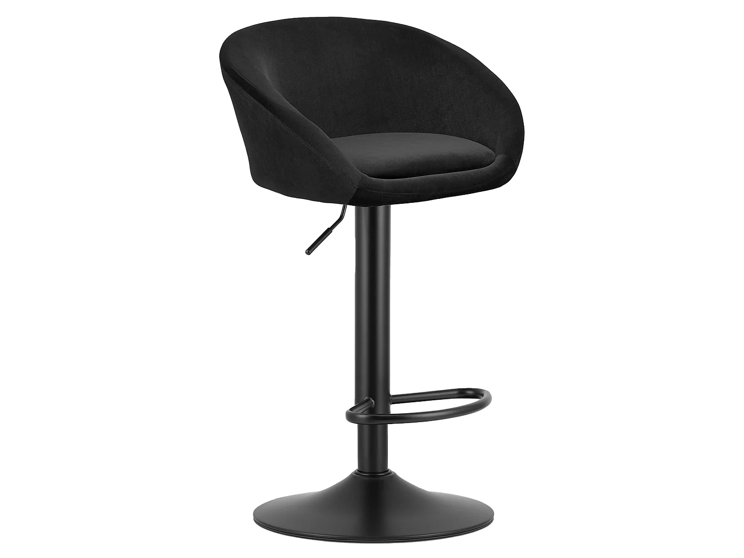 Barstoel met verstelbare hoogte fluweel zwart 81-103 cm x 2
