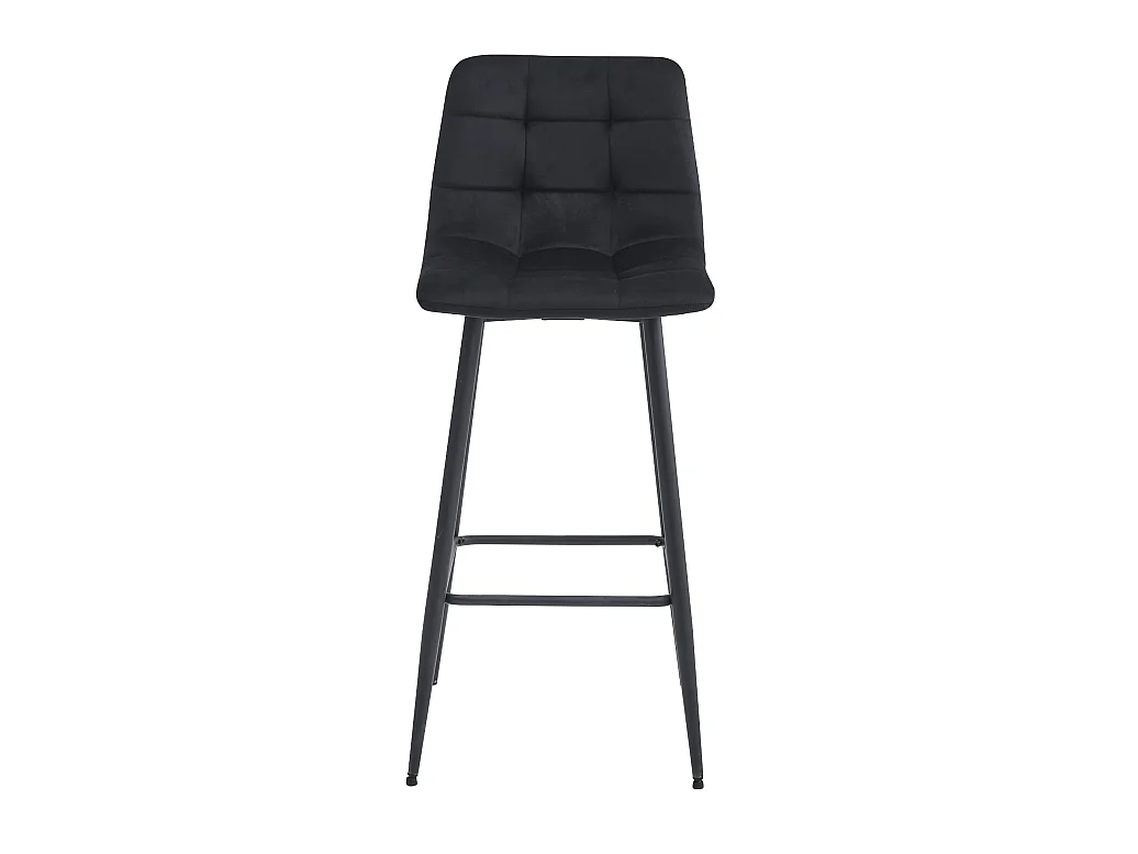 Barhocker ARCETO mit Rückenlehne Samt schwarz 3er-Set 104 cm