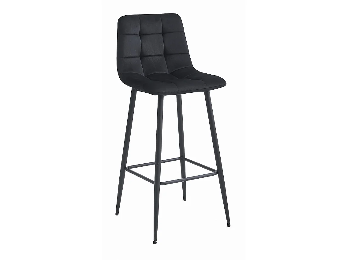 Barhocker ARCETO 4er-Set, Samt, schwarz, 104 cm